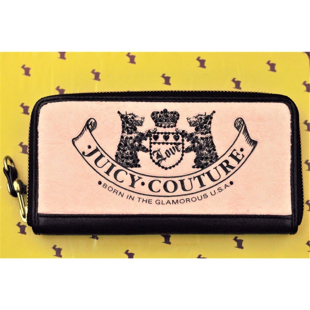 NEW Juicy Couture Pink Scottie Embroidery Wallet